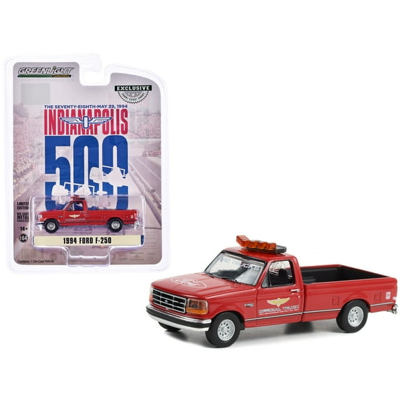 1963 Dodge D-100 Truck "Indianapolis 500 Official Truck" Red "Hobby Exclusive" Series 1/64 Die Cast Model Car by Greenlight