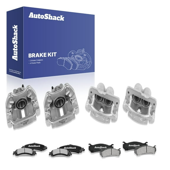 AutoShack Front & Rear Brake Calipers   Ceramic Brake Pads Replacement for 2005-2006 GMC Sierra 1500 2005-2006 Chevrolet Silverado 1500 12-PC Kit