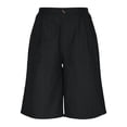 thumbnail image 6 of Bermuda Baggy Jean Shorts for Women Casual Loose Wide Leg Knee Length Denim Shorts Elastic Waist Short Jeans with Pocket, 6 of 6