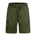 thumbnail image 4 of JTieacloth Mens Linen Shorts Summer Men'S Casual Shorts Solid Color Shorts Fashion Slim Five Pants Beach Shorts,Green, 4 of 5