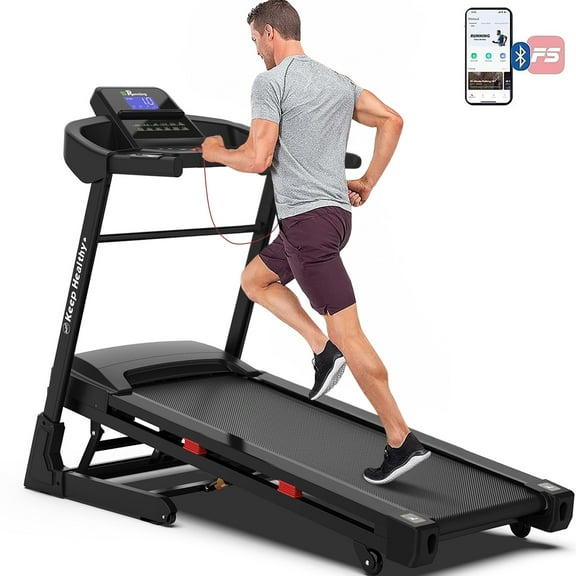 Aukfa Treadmill with Auto Incline, 400 lb Capacity, 3.25 HP Folding Electric Treadmill Running Machine 10 mph Max Speed