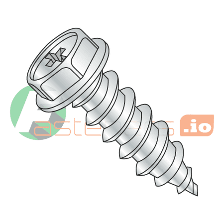 

#6 x 1/2 Type AB Self-Tapping Screws / Phillips / Hex Washer Head / Steel / Zinc (Quantity: 10 000 pcs)