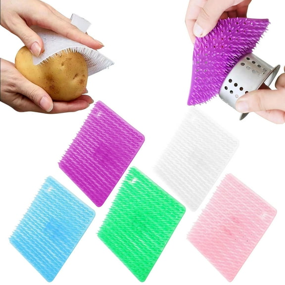 10 PCS Vegetable Cleaning Brush Flexible Vegetable Brush Scrubber for Food Multipurpose Fruit Vegetable Scrubber Potato Mushroom Carrot Cleaner Scrubber Brush Kitchen Gadgets