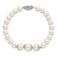 thumbnail image 5 of Auriga Fine Jewelry 925 Sterling Silver 7-10mm White Fwc Pearl Fancy Bracelet 7inch for Women, 5 of 6