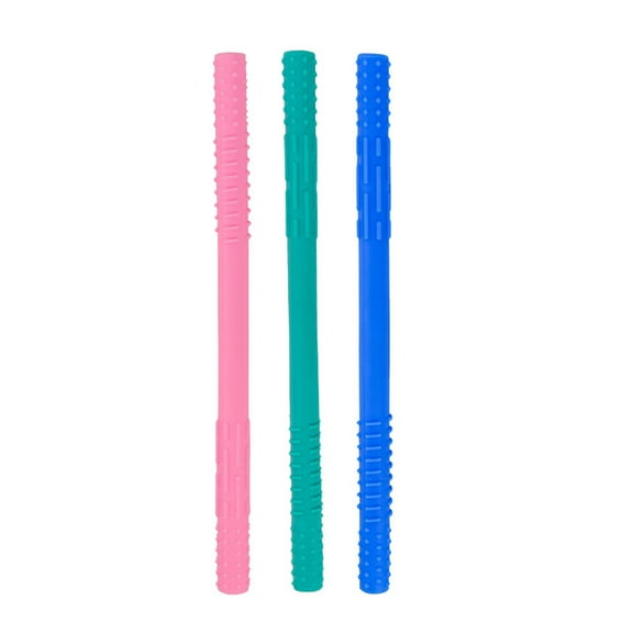 Silicone Baby Children Molar Rods Complementary Food Straws Food-grade Silicone Beverage Straws