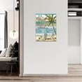 thumbnail image 3 of Sea Turtle Palm Tree Bathroom Wall Art Beach Coastal Pictures Ocean Wall Decor Nautical Canvas Prints Painting Beach Decorations Framed Artwork for Bathroom Living Room Bedroom 12"x16", 3 of 5