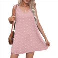 thumbnail image 2 of Vestido Informal de Verano para Mujer, con Lunares, Cuello en V, Sin Mangas y Bolsillos, Rosa , Talla S, 2 of 8