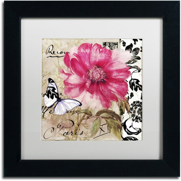 Trademark Fine Art "Le Pink" Canvas Art by Color Bakery White Matte, Black Frame
