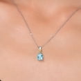 thumbnail image 3 of Gem Stone King 1.12 Ct Cushion Checkerboard Sky Blue Topaz 925 Silver and 10K Yellow Gold Lab Grown Diamond Pendant Necklace with Chain, 3 of 6