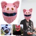 thumbnail image 2 of Motorcycle Helmet Cover, Plush Polyester Costume for Full Face Helmets, Fun Designs Pink Pumpkin Bunny, Zipper Secure Fit, Protective Decorative, 2 of 8