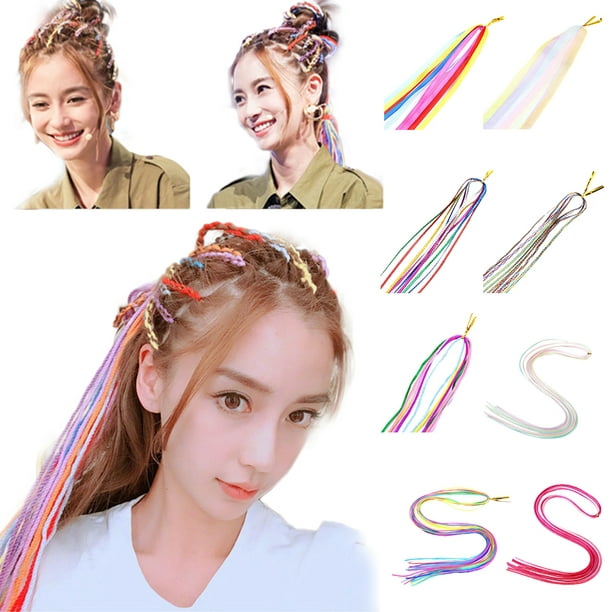 Hair Braided Rope Decorative DIY Colorful Dreadlock Ribbon Hair Braiding  String