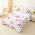 thumbnail image 2 of Erosebridal Teens Princess Ribbon Bowtie Twin Comforter Sets 3-Piece,Girls Sea Pink Starfish Seashell Bedding Set,Microfiber Bedroom Decor, 2 of 6
