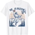 thumbnail image 1 of Camiseta de baloncesto con texto en inglés «He is Risen Rizzin» de Pascua Jesús Fe cristiana, 1 of 2