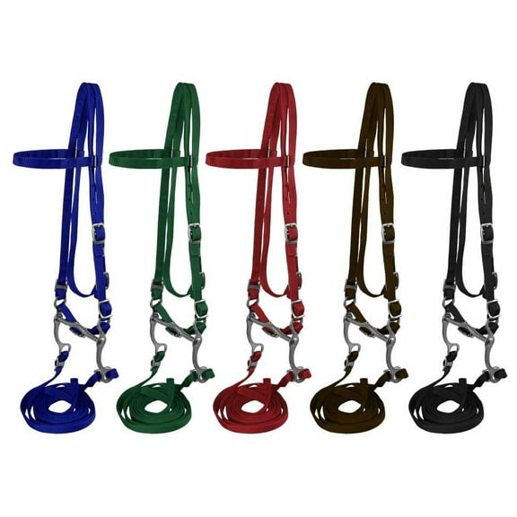 Pony Nylon Headstall w/ Bit & Reins (Black)