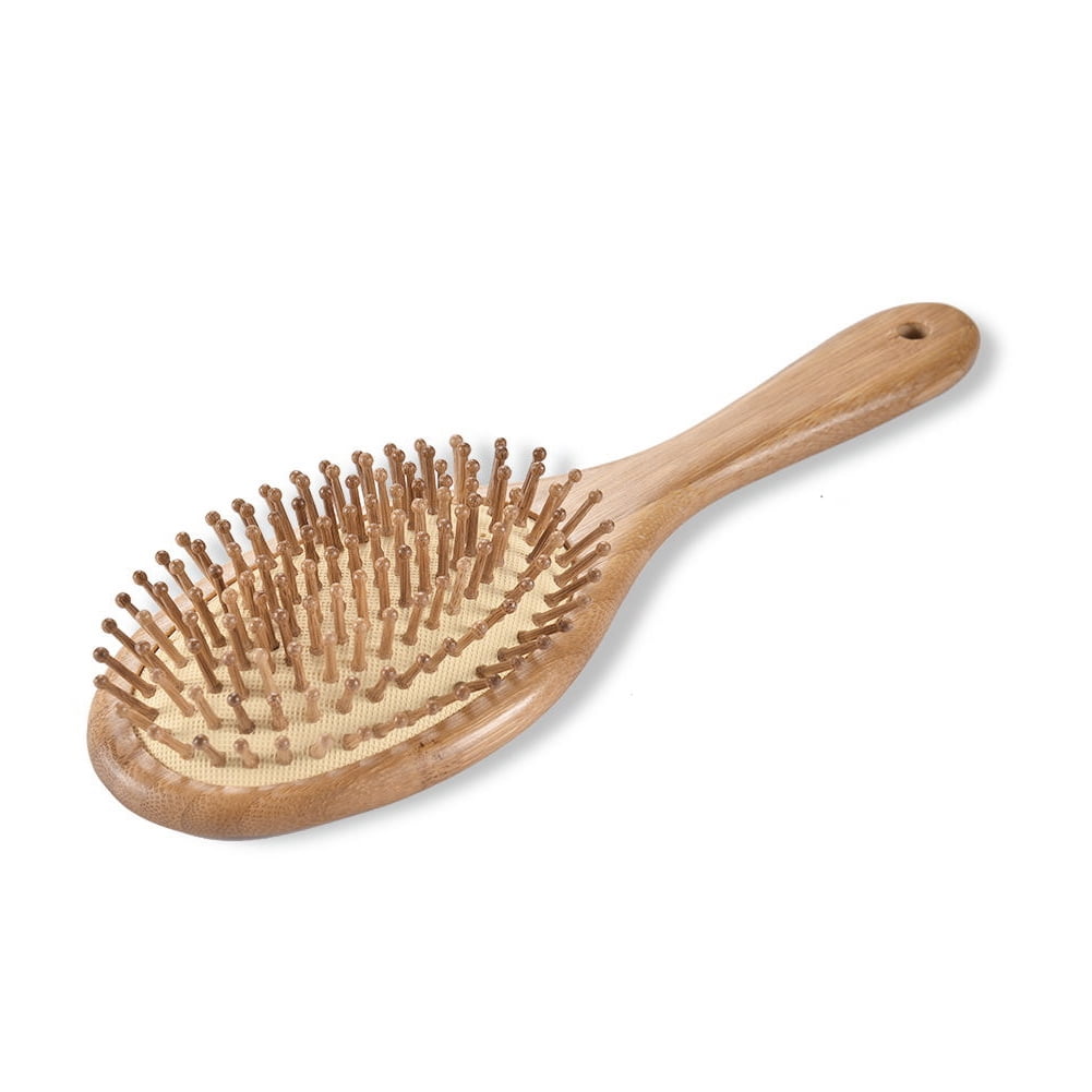 Wooden Hair Brush Bamboo Bristles Detangling Hairbrush for Women Men