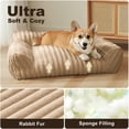 thumbnail image 4 of Sanmadrola Cute Cat Bed for Indoor Cats, Couch Bed with Removable Washable,Premium Soft Corduroy Fleece Pet Bed for Small Dog & Cat,Khaki, 4 of 10