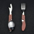 thumbnail image 3 of Juego de cubiertos de utensilios para acampar 4 en 1 (tenedor/cuchara/cuchillo/abridor de botellas), cubiertos desmontables plegables de acero inoxidable para acampar/viajar/supervivencia,11 kaili Sencillez, 3 of 3