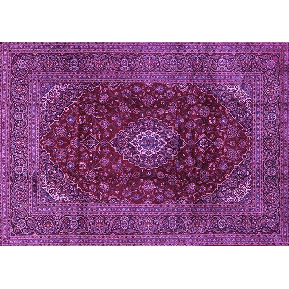Ahgly Company Indoor Rectangle Medallion Purple Traditional Area Rugs, 3' x 5'
