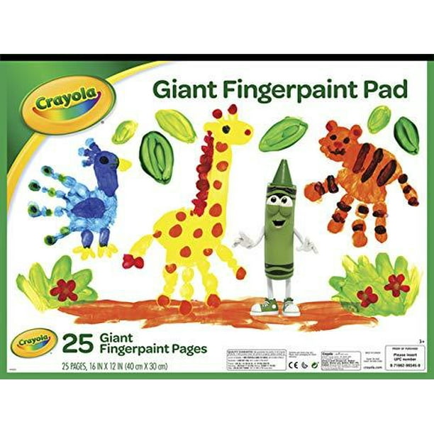 Crayola Giant Fingerpaint Paper, 25 Pages, 16" x 12" (99-3405) 1 Pack