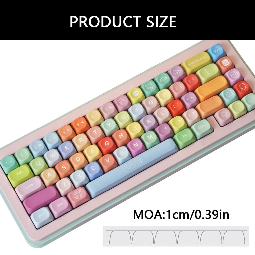 132Key Dyes Sublimated PBT Colorful Keycap Set For MX Mechanical Keyboards MOA Profile AntiShine