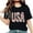 Black, variant on Raeneomay Oversized T Shirts for Women Fashion Independence Day Printed Short Sleeved Round Neck T-Shirt Top