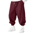 thumbnail image 2 of Blmnix Corduroy Pants Men Pants Joggers Comfy Pants Baggy Leggings Ankle Taper Red Low Rise Mens Casual Pants,XXXL, 2 of 6