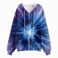 thumbnail image 4 of Towmus Womens Zip Up Hoodies Long Sleeve Crew Neck Printed Trendy Oversize Tops Drawstring Gradient Hoodies with Pockets for Fall Winter, 4 of 5