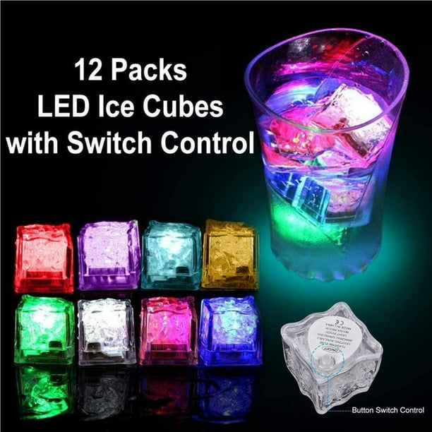 Shengyu 12PCS Acrylic Ice Cube Lamp Flameless Colorful LED