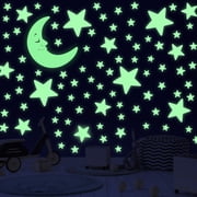 Sinekong 241PCS Glow in The Dark Stars for Ceiling, 3D Stars and Moon Stickers Luminous Wall Decals for Boys Girls Room, Green