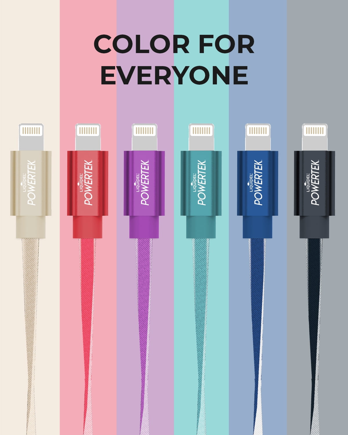 Liquipel Powertek USB C Lightning iPhone Charger Cable [MFI Certified], 6ft Fast Charging, Two Tone