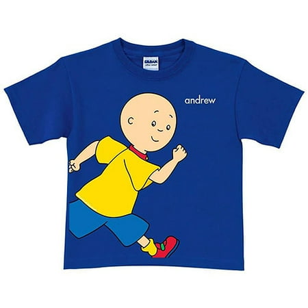 Royal Blue Toddler T-shirt - Personalized Caillou Running Royal Blue Toddler Boy T-Shirt