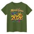thumbnail image 3 of CCRFTGI Mardi Gras Shirt for Kids Girls Size 7 Funny Mardi Gras 2026 T Shirts Fashion Beads T-Shirt Holiday Crew Neck Carnival T-Shirt Dark Green 7-8 Years, 3 of 3