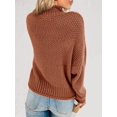 thumbnail image 3 of Fall Winter Women Long Sleeve Cable Knit Sweater Batwing Turtleneck Pullover, 3 of 6