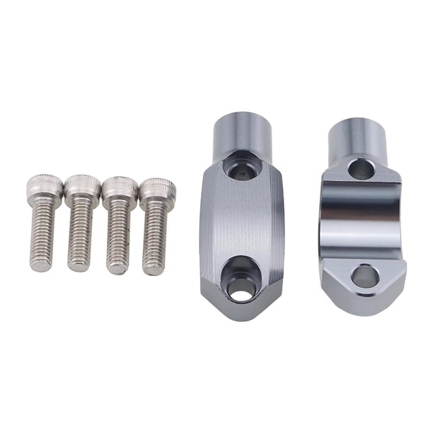 2x de abrazadera de espejo de cilindro à motocicleta reemplazo de ensamblajes de moldeo para manillar de 22mm M10x1.25mm piezas à moto Titanio DYNWAVEMX Abrazadera de espejo cilíndrico