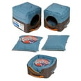 thumbnail image 4 of Touchdog Convertible and Reversible Vintage Printed Squared 2-in-1 Collapsible Dog House Bed, 4 of 8
