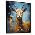 thumbnail image 2 of Designart "Wondering Portrait of Goat in Yellow and Blue Meadow I" Animals Framed Wall Art - Traditional Yellow Goat Entryway Framed Wall Art, 2 of 6