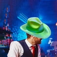 thumbnail image 3 of Cowboy Party Hat Light up Holographic Rave Caps Funny Hats Sparkly Glitter Space Green, 3 of 8