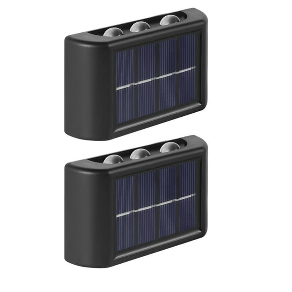 Bearachild 2 piezas de luz solar de pared ABS portátil decorativa a prueba de sol alimentada por batería recargable lámpara de jardín al aire Iluminación y accesorios 6 cuentas cálidas.