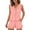 Pink, variant on Womens Pajamas Sets 2 Piece Ruffle Trim V Neck Tie Front Tank Tops Shorts Sleepwear Loungewear PJ Set(Green/XL)