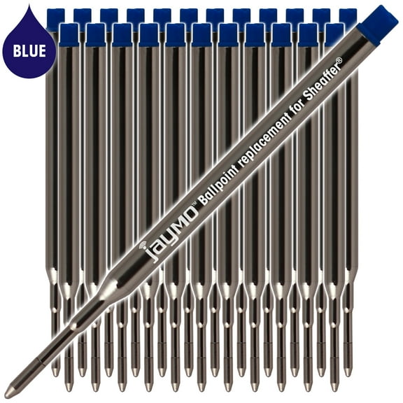 Jaymo Replacement for Sheaffer K 99325 - Measures 3.75 in / 95 mm Long - Ballpoint Pen Refill - 24 Blue