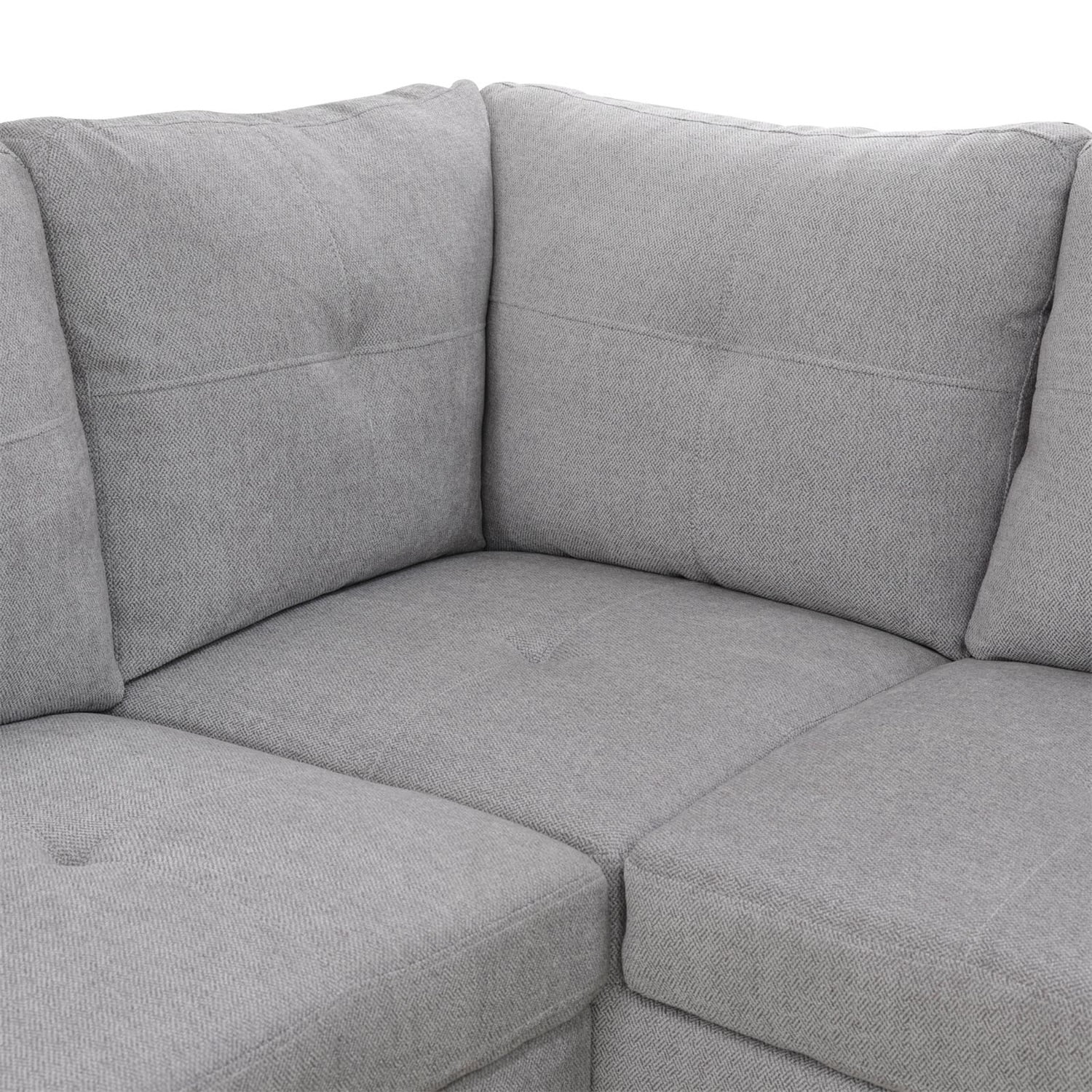 Hommoo Sofa Set,Flannel 3-Piece Living Room Sofa Set,Sectional Couches for Living Room, Grey