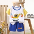 thumbnail image 4 of TOWED22 Infant Toddler Girls Boys 2 Piece Outfits Print Short Sleeve Round Neck T-Shirt Top Cotton Shorts Sets Clothes(Yellow,18-24 M), 4 of 4
