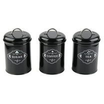 3-Piece Black Sealed Jar Set - Airtight Kitchen Storage Containers for Baking Supplies
