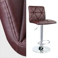 thumbnail image 3 of Leopard Square Back Diagonal Line Adjustable Spin Counter Bar Stool,Set of 2,Brown, 3 of 6