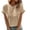 Khaki, variant on Stichou Womens 2026 Summer Outfit Short Sleeve Tops Round Neck Ruffle Casual Summer Textured Work T Shirts Tee Blouse Khaki S
