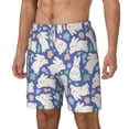 thumbnail image 2 of Balery Cute White Rabbit Mens Swim Trunks Swim Shorts for Men Quick Dry Inseam Beach Shorts with Compression Liner Pocket-Large, 2 of 9