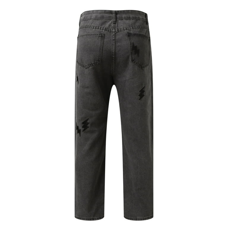 Men's flannel lined black jeans sale