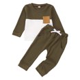 thumbnail image 2 of JTieacloth 2Pcs Boys Outfits Set Boys Long Sleeve Color Crewneck Pullover Hoodie And Pants Outfit For Toddlers And Kids,Sizes 18-24 Months(Green), 2 of 6