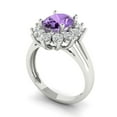 thumbnail image 2 of 2.72 ct Oval Cut Simulated Alexandrite Halo Engagement Ring for Women in 18K White Gold, 2 of 5