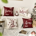 thumbnail image 2 of Sm:)e Let It Snow Family Home Together Christmas Pillow Covers Buffalo Plaid 18 x 18 Inch, Set of 4 Square Winter Xmas Decorative Farmhouse Outdoor Throw Pillow Case, 2 of 6